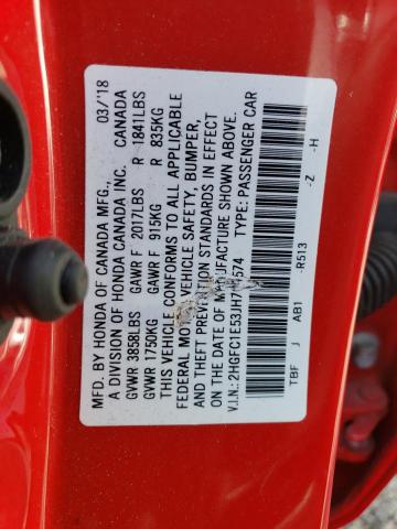 2HGFC1E53JH704574 Honda CIVIC SI
