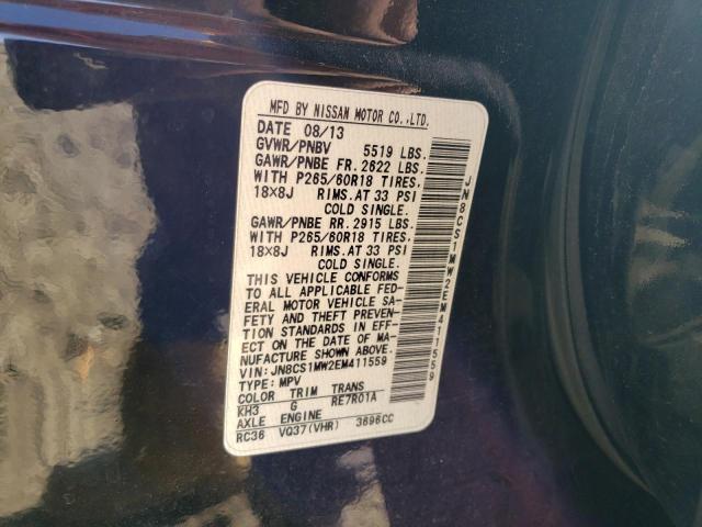 JN8CS1MW2EM411559 Infiniti QX70