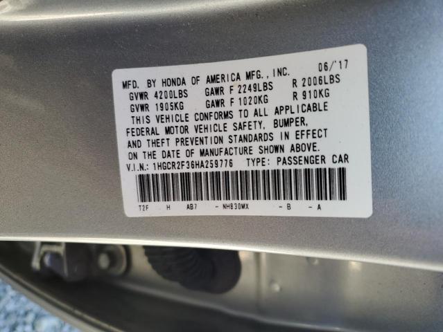 1HGCR2F36HA259776 Honda ACCORD LX