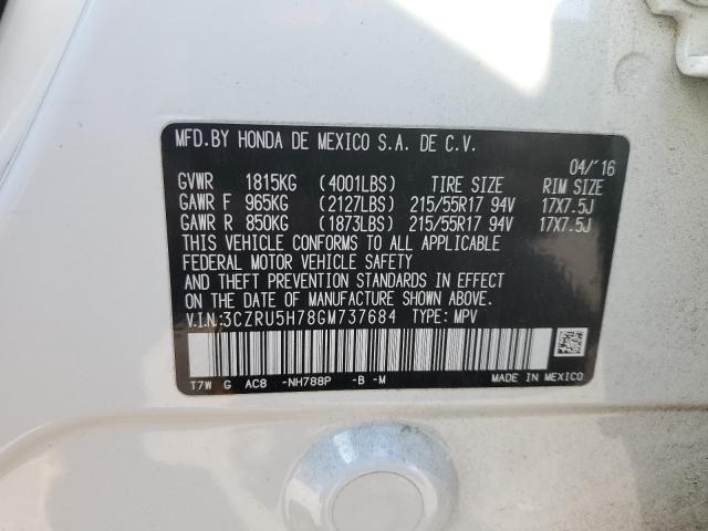 3CZRU5H78GM737684 Honda Hr-v Exl