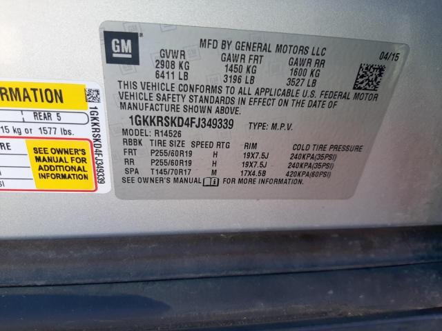 1GKKRSKD4FJ349339 GMC Acadia Slt-2