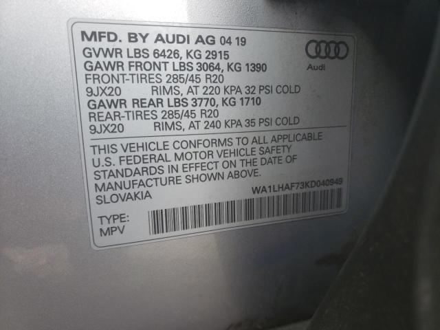 WA1LHAF73KD040949 Audi Q7 Premium Plus
