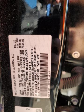 5FNYF5H25MB012446 Honda PILOT SE