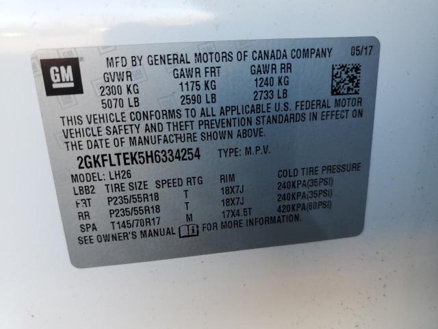 2GKFLTEK5H6334254 GMC Terrain Sle