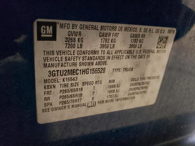 3GTU2MEC1HG156528 GMC Sierra K1500 Sle