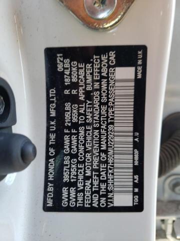 SHHFK7H60MU229239 Honda CIVIC EX