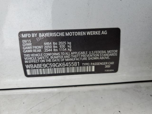WBA8E9C59GK645581 BMW 328 I Sulev