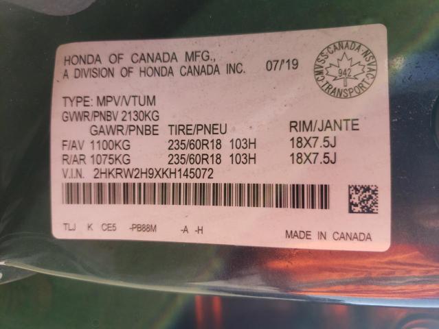 2HKRW2H9XKH145072 Honda Cr-v Touring