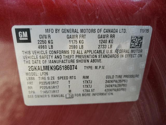 2GKALMEK9G6186074 GMC Terrain Sle