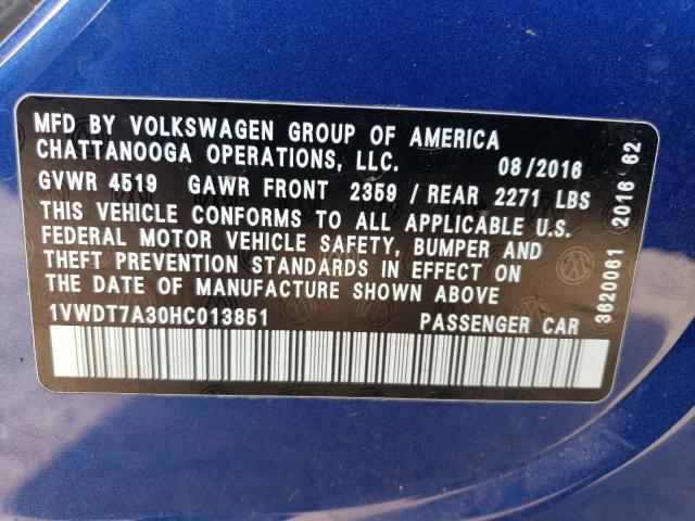 1VWDT7A30HC013851 Volkswagen Passat R-line