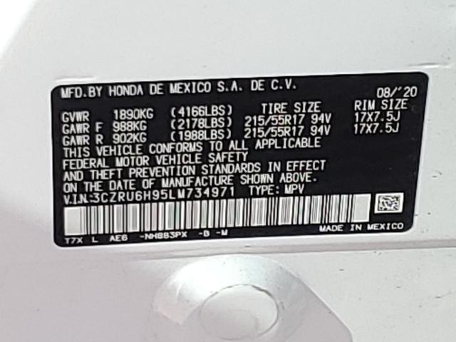 3CZRU6H95LM734971 Honda Hr-v Touring