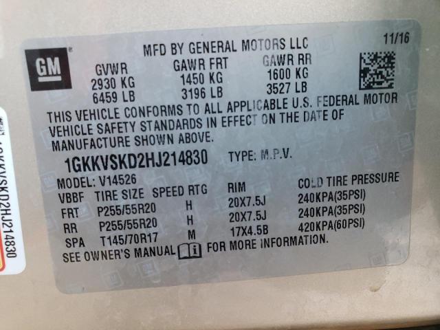 1GKKVSKD2HJ214830 GMC Acadia Limited Slt-2