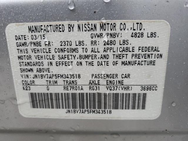JN1BV7AP5FM343518 Infiniti Q50 BASE