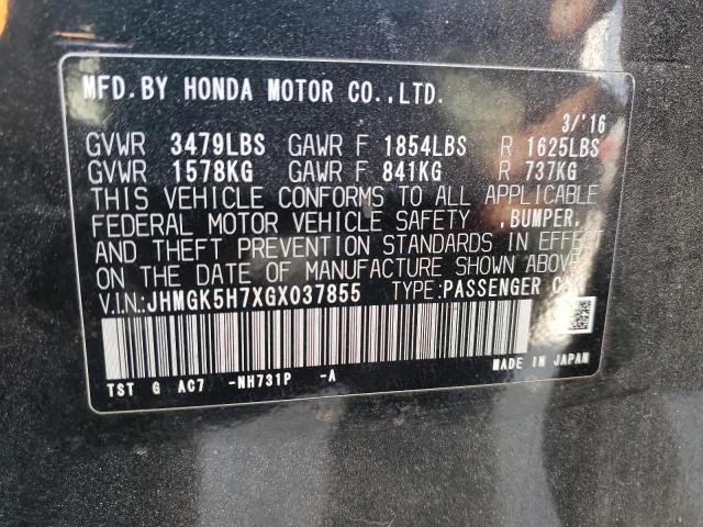 JHMGK5H7XGX037855 Honda FIT EX