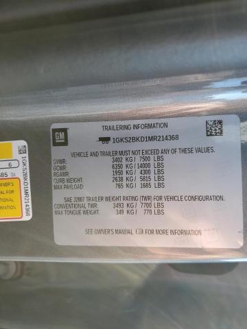 1GKS2BKD1MR214368 GMC YUKON SLT