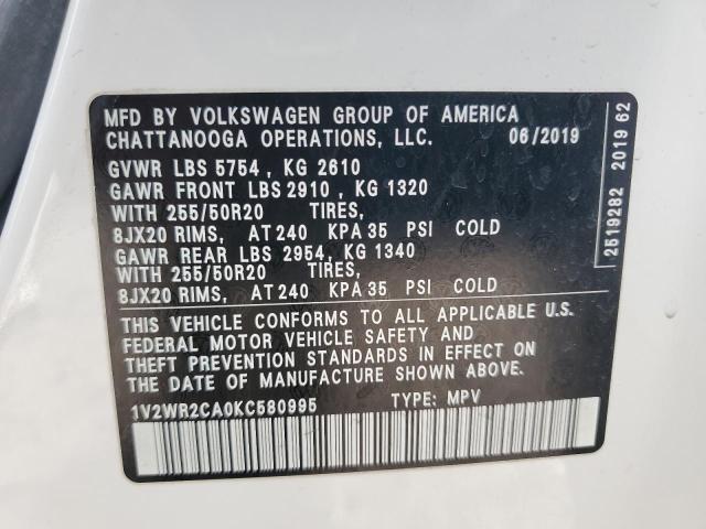 1V2WR2CA0KC580995 Volkswagen ATLAS SE