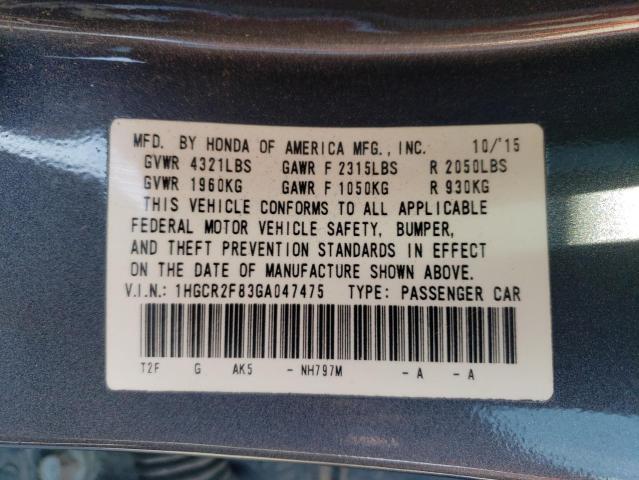 1HGCR2F83GA047475 Honda ACCORD EXL