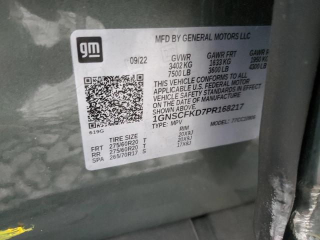 1GNSCFKD7PR168217 Chevrolet Suburban C1500 Premier