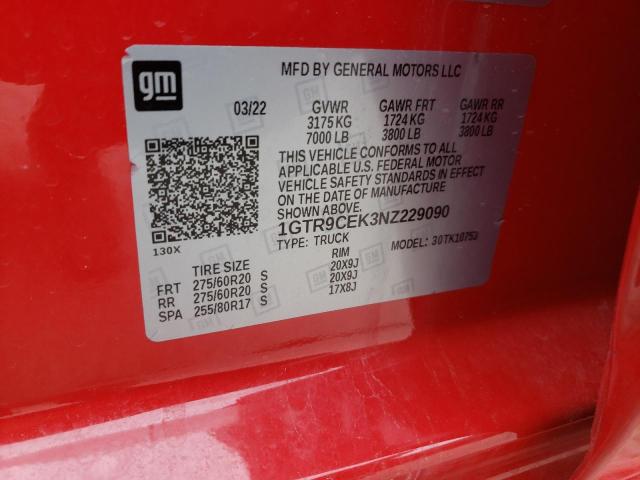 1GTR9CEK3NZ229090 GMC Sierra Limited K1500 Elevation