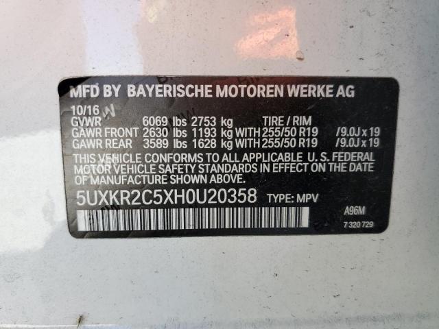 5UXKR2C5XH0U20358 BMW X5 Sdrive35i