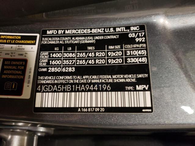 4JGDA5HB1HA944196 Mercedes-Benz Gle 350 4matic