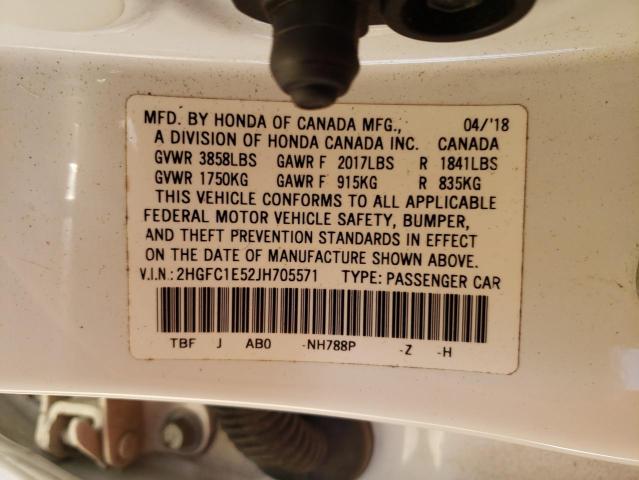 2HGFC1E52JH705571 Honda CIVIC SI
