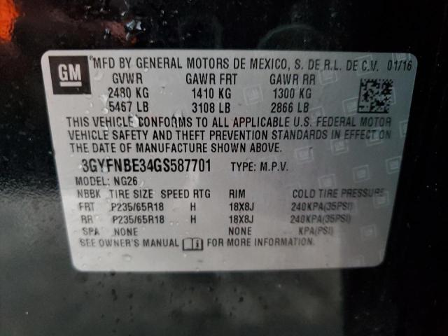 3GYFNBE34GS587701 Cadillac Srx Luxury Collection
