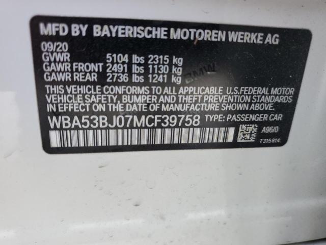 WBA53BJ07MCF39758 BMW 540 I