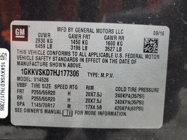 1GKKVSKD7HJ177306 GMC Acadia Limited Slt-2