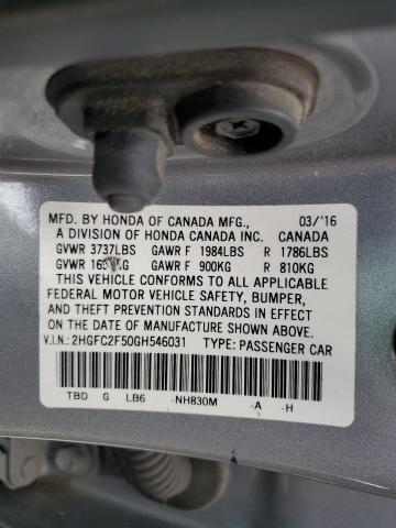 2HGFC2F50GH546031 Honda Civic Lx