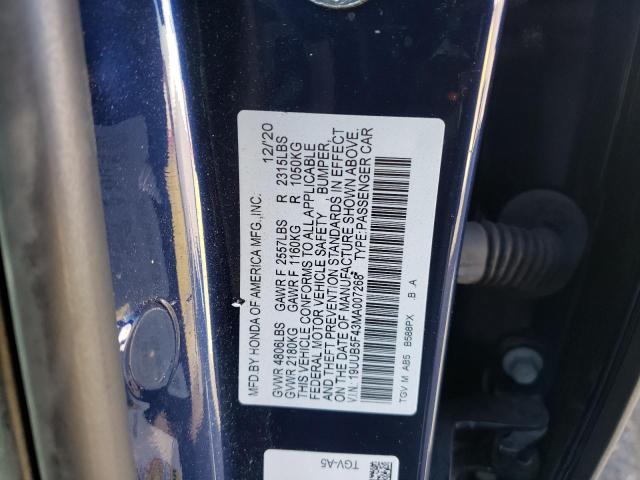 19UUB5F43MA007268 Acura Tlx Technology