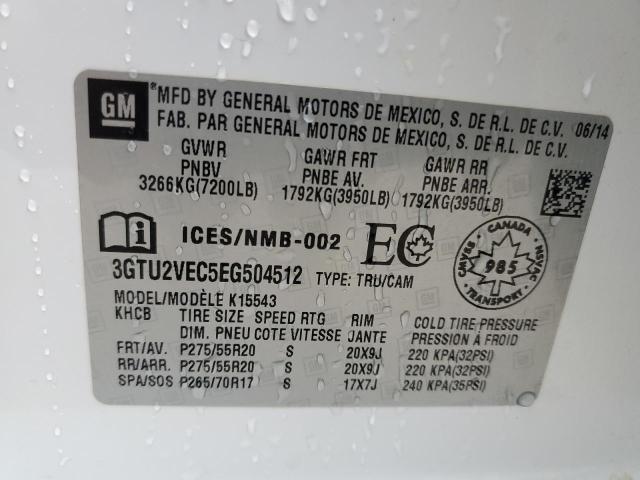3GTU2VEC5EG504512 GMC Sierra K1500 Slt