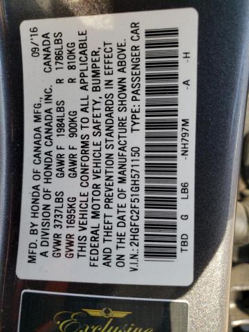 2HGFC2F51GH571150 Honda Civic Lx