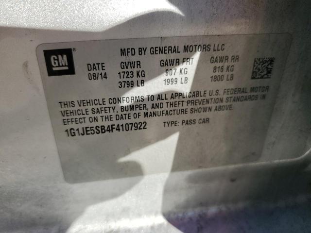1G1JE5SB4F4107922 Chevrolet SONIC LTZ