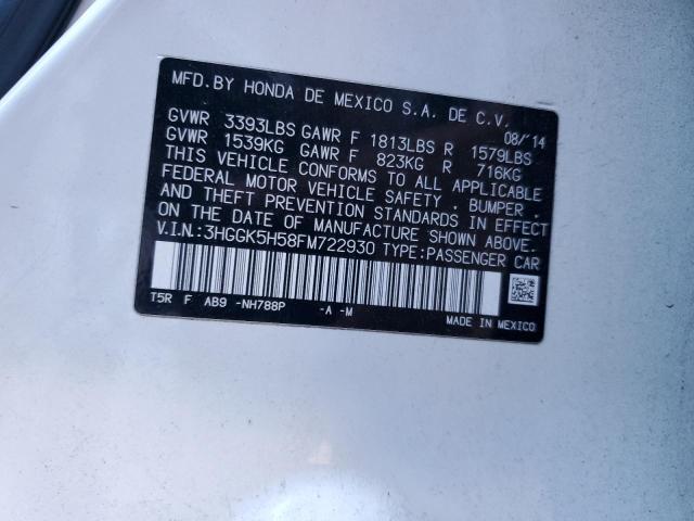3HGGK5H58FM722930 Honda FIT LX