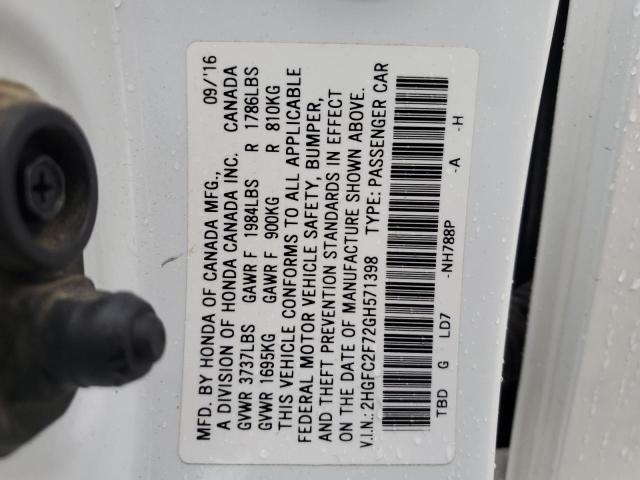 2HGFC2F72GH571398 Honda CIVIC EX