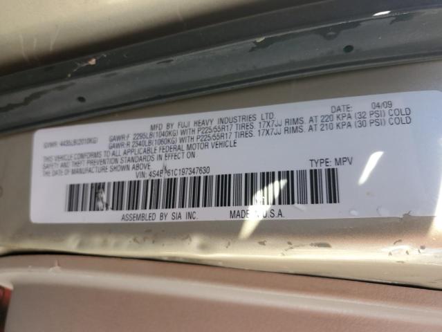 Auction sale of the 2009 Subaru Outback 2.5i , vin: 4S4BP61C197347630, lot number: 168675803