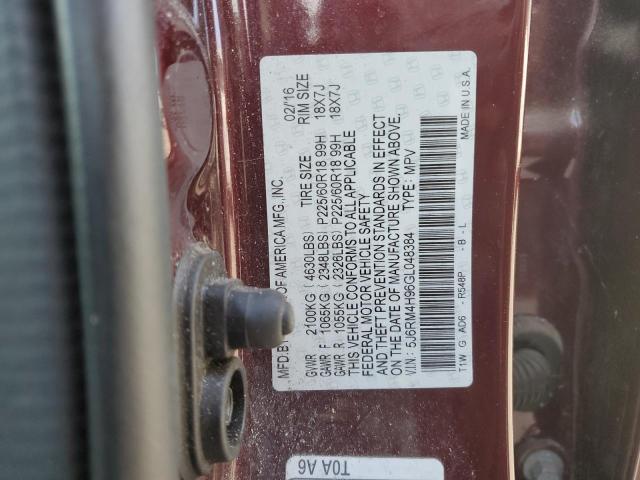 5J6RM4H96GL048384 Honda Cr-v Touring