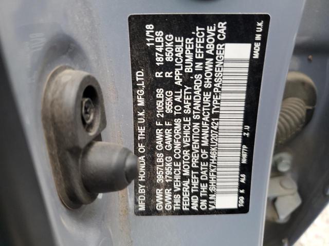 SHHFK7H46KU207421 Honda Civic Sport