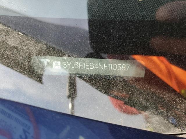 5YJ3E1EB4NF110587 Tesla MODEL 3