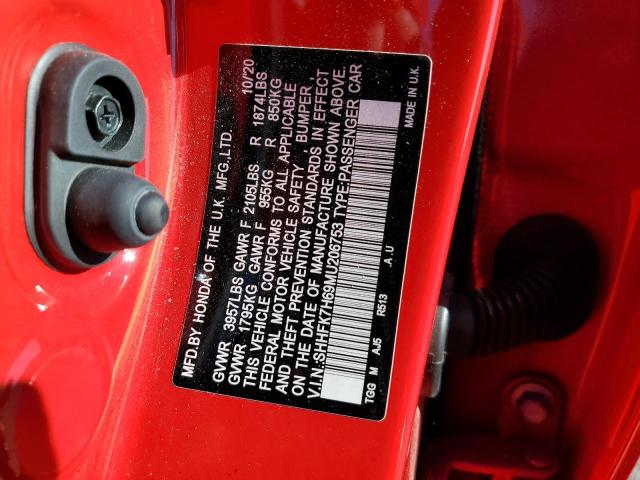 SHHFK7H69MU206753 Honda CIVIC EX