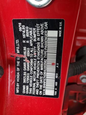 SHHFK7H26HU202582 Honda Civic Lx