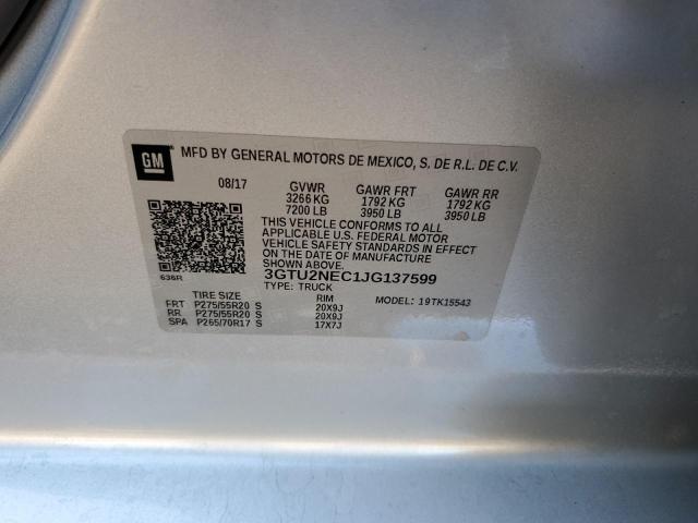 3GTU2NEC1JG137599 GMC Sierra K1500 Slt