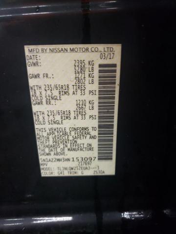 5N1AZ2MH3HN153097 Nissan MURANO S
