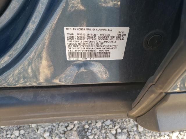 5FNYF6H90HB083188 Honda Pilot Touring