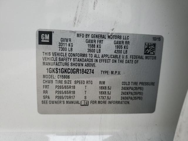1GKS1GKC0GR184274 GMC Yukon Xl C1500 Slt