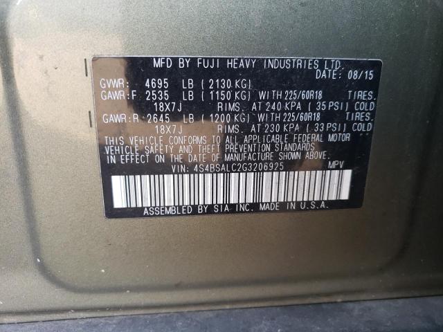 4S4BSALC2G3206925 Subaru Outback 2.5i Limited