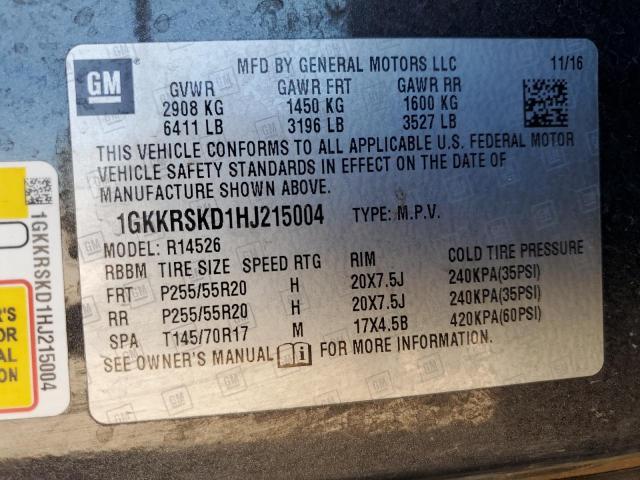 1GKKRSKD1HJ215004 GMC Acadia Limited Slt-2