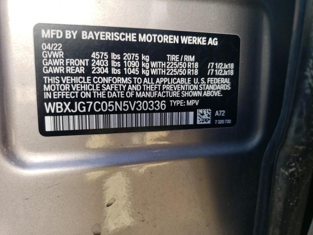 WBXJG7C05N5V30336 BMW X1 Sdrive28i