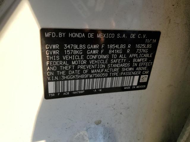 3HGGK5H89FM756059 Honda FIT EX